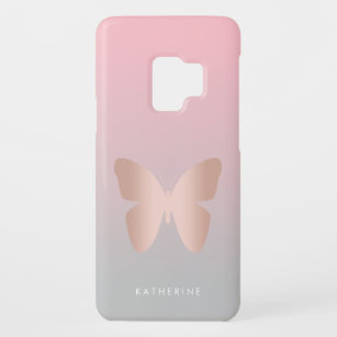 Coque Case-Mate Pour Samsung Galaxy S9 Papillon rose à la mode moderne élégant d'or