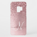 Coque Case-Mate Pour Samsung Galaxy S9 Parties scintillant en métal brossé rose pâle Nom<br><div class="desc">Personnalisez facilement ce design branché de boîtier de téléphone chic avec une jolie parties scintillant brillante rose vif sur un arrière - plan métallique brossé rose vif.</div>