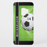 Coque Case-Mate Pour Samsung Galaxy S9 Soccer Ball Nom du joueur Numéro personnalisé<br><div class="desc">Dossier de téléphone portable sur le thème du football personnalisé avec un but de football avec le ballon dans le net contre un arrière - plan d'un terrain de football. AIDE : Pour obtenir de l'aide sur la modification/personnalisation de la conception ou le transfert de la conception à un autre...</div>