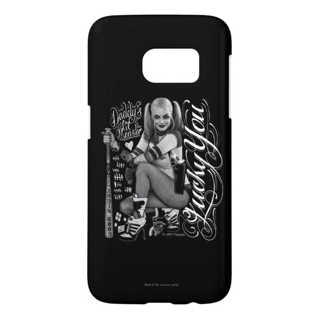 Coque Casemate Pour Samsung Galaxy Suicide Squad | Harley Quinn Typography Photo (Dos)