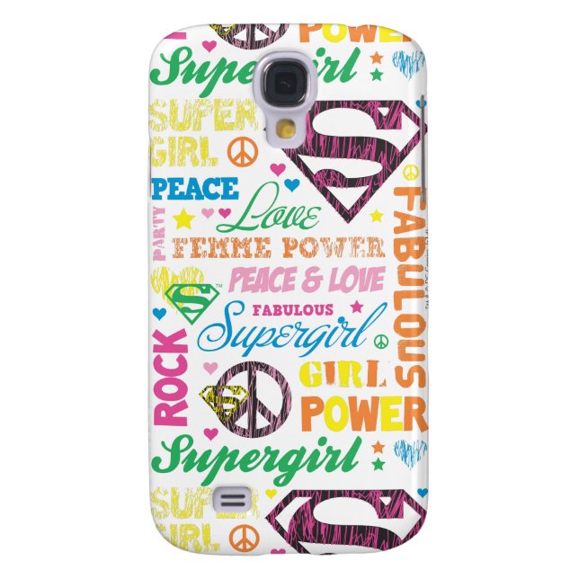 Coque Casemate Pour Samsung Galaxy Supergirl Colorful Texte Collage (Dos)