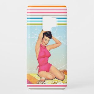 Coque Case-Mate Pour Samsung Galaxy S9 Vintage les années 50 Beach Pin Up Modèle Girl Art
