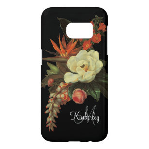 Coque Samsung Galaxy S7 Vintage Magnolias n Oiseau du Paradis w Rose