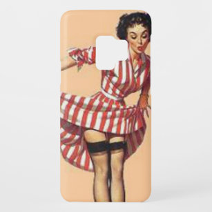 Coque Case-Mate Pour Samsung Galaxy S9 Vintage Naught Candy Striper Pin Up Girl