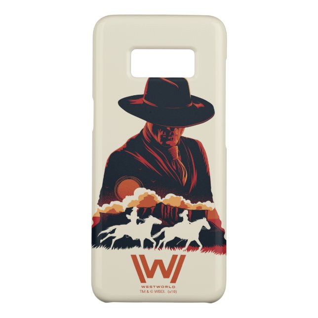 Coque Casemate Pour Samsung Galaxy Westworld | Homme en Silhouette du désert noir (Dos)