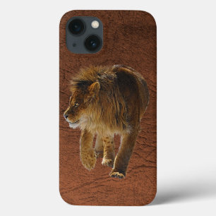 Coque d'appareil en cuir Faux et en lion africain
