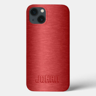 Coque d'apparence en aluminium brossé rouge métall