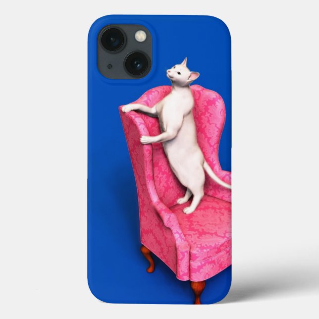 Coque de chat oriental blanc-coque iphone (Verso)