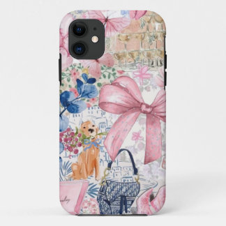 Coque de collage d'arc rose Coquette