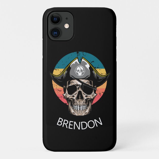 Coque de crâne de pirate du coucher du soleil - co (Dos)
