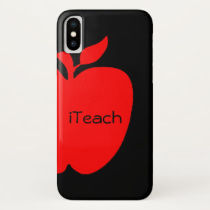 Coque de l'iPhone X de l'enseignant Red & Black Ap