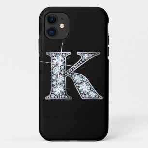 Coque de monogramme K Faux Diamond