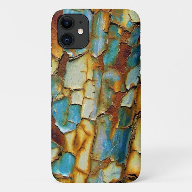 coque de peinture bleu rouille turquoise (Dos)