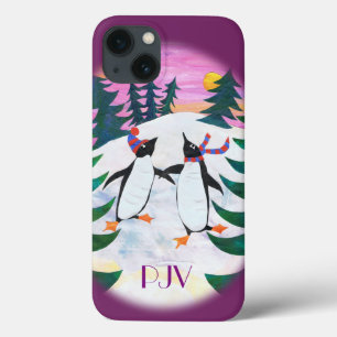 Coque de pingouins de patinage sur glace mignon iP