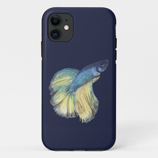 Coque de poisson bleu Betta-Mate coque iphone (Dos)