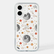 Coque de spectres vintage Lune et système solaire