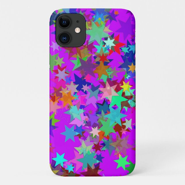 coque de téléphone étoiles psychédéliques colorées (Dos)