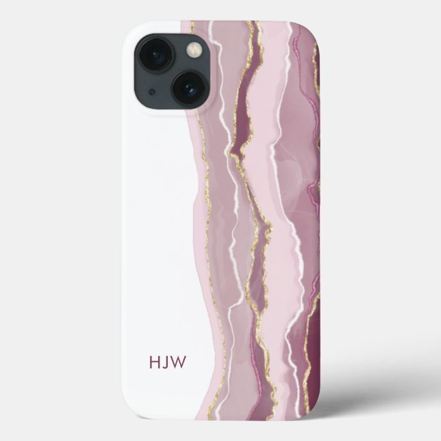 Coque de téléphone iPhone en marbre rose (Verso)