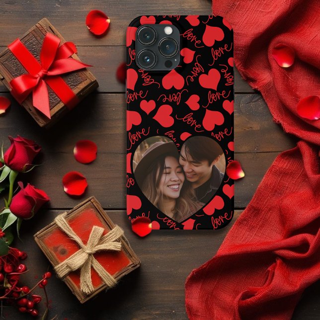 Coque de téléphone personnalisée | Amour en forme  (Custom iPhone Case | Heart-Shaped LOVE Design)