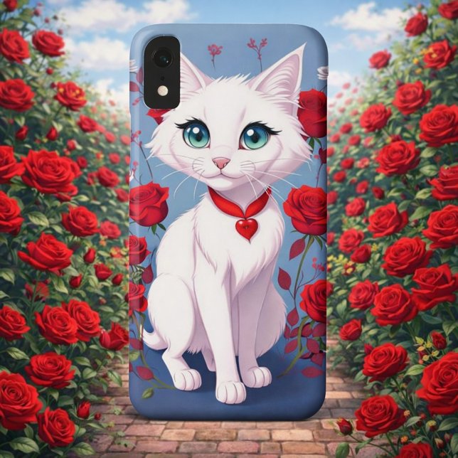 Coque de téléphone protectrice Sweet White Kitty & ("Enchanted Garden Vibe")