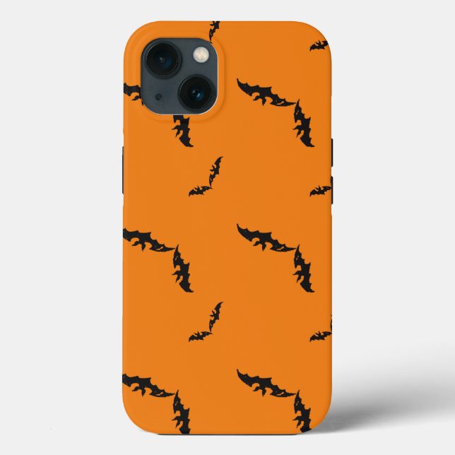 Coque d'Halloween orange/chauve-souris-coque iphon (Verso)