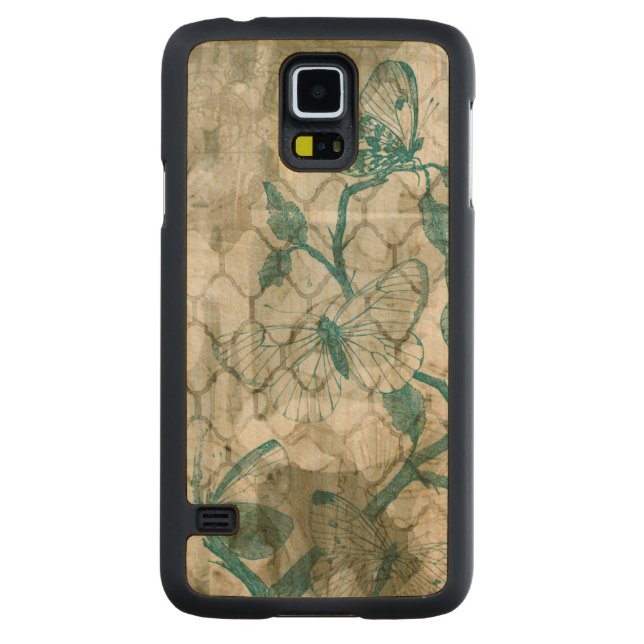 Coque En Érable Galaxy S5 Case Papillons arabes VI (Dos)