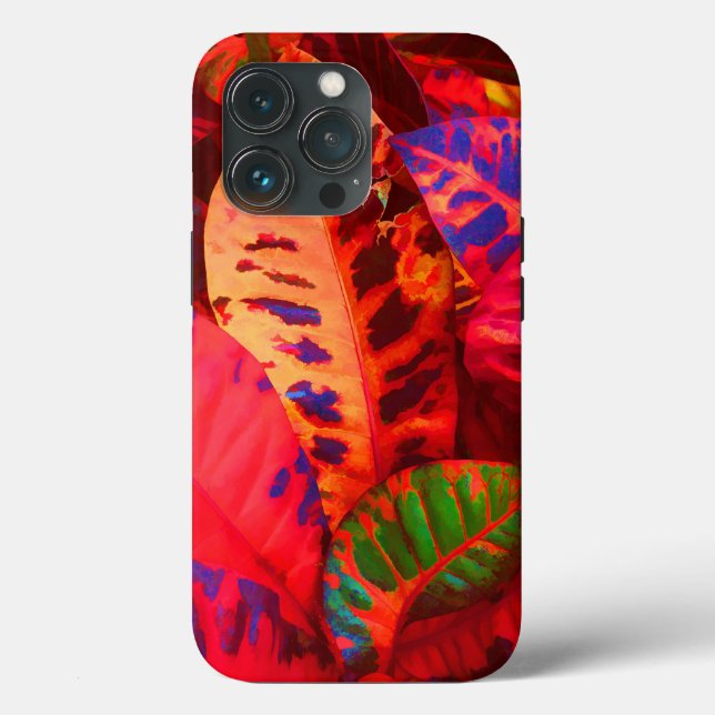 Coque feuille tropical rouge-coque iphone (Verso)