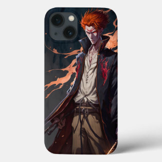 Coque foncé iPhone 13 avec Gras inspiré Anime