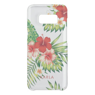 Coque Get Uncommon Samsung Galaxy S8 Motif tropical Hibiscus blanc et rouge