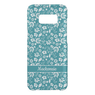 Coque Get Uncommon Samsung Galaxy S8 Turquoise Turquoise Tropical Fleurs Filles Monogra