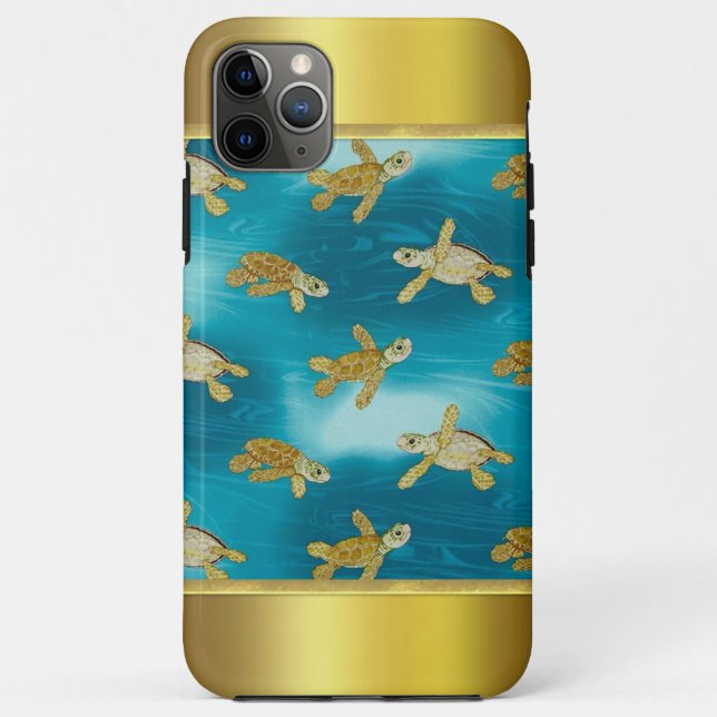 Coque Gold Turtles iPhone 11 Pro (Dos)