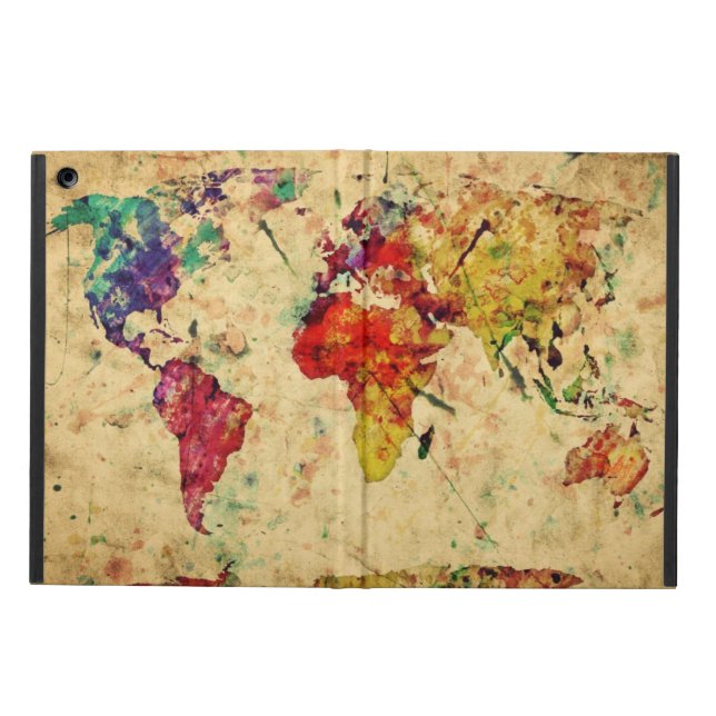 Coque iPad Air Carte vintage du monde (Extérieur)
