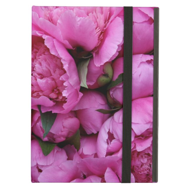 Coque iPad Air Fleurs roses luxuriantes de pivoine (Devant fermé)