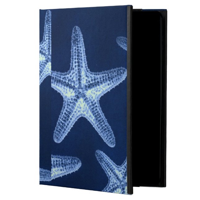 Coque iPad Air littoral chic plage rustique nautique bleu étoile (Devant)