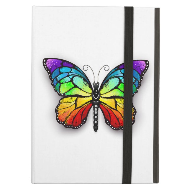 Coque iPad Air Monarque papillon arc-en-ciel (Devant fermé)