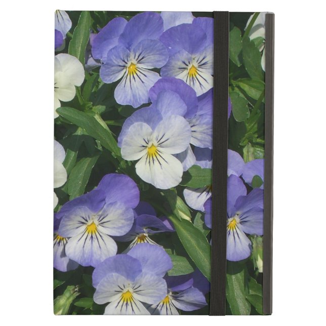 Coque iPad Air Pansies violettes Jardin Floral (Devant fermé)