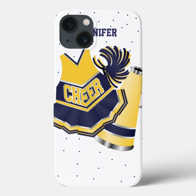 Coque ipad bleu et jaune de pom-pom girl (Verso)
