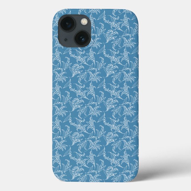 Coque ipad chic, Lys blancs de la Vallée : Bleu (Verso)