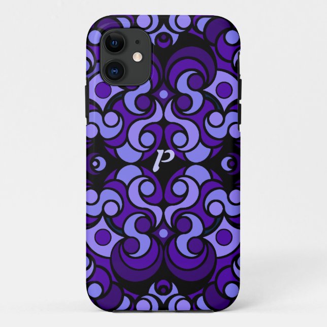 Coque ipad d'art abstrait dans le pourpre (Dos)