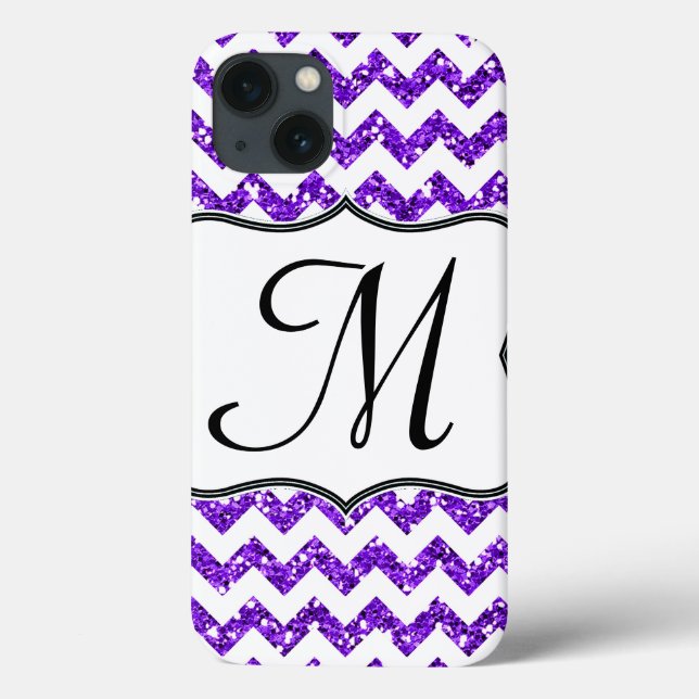 Coque ipad de Monogramme de fille Chevron violet m (Verso)