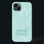 Coque ipad de nom turquoise à motif damask fleur s<br><div class="desc">Housse de pupitre à motif damassé fleur sauvage moderne dans des teintes turquoises aqua claires. Customisez cette jolie couverture coque ipad motif avec votre nom et votre famille initiale ou monogramme. Lit actuellement Melissa J. Un cadeau personnalisé idéal pour les filles et les femmes. Design damassé de style fleur sauvage...</div>