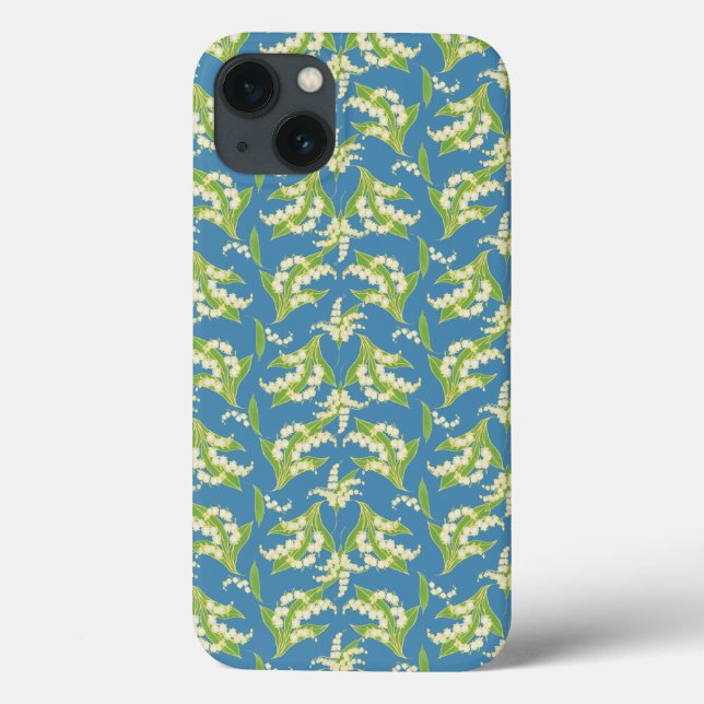 Coque ipad de style Art Nouveau, Lys on Blue (Verso)