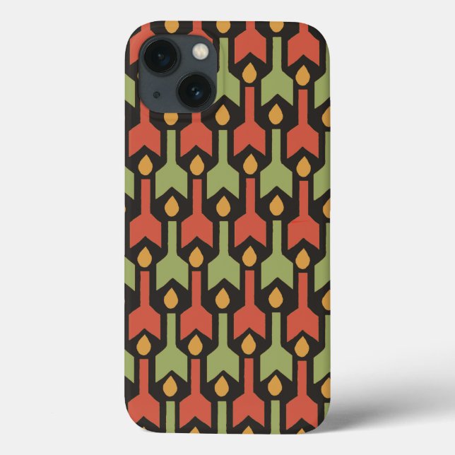 Coque ipad égyptien rouge vert flèches noires (Verso)
