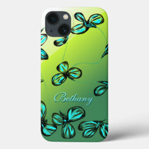 Coque ipad Floral Vert Bleu *personnaliser*