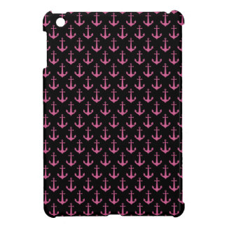 Coque iPad Mini Cas d'iPad d'Ancre de noir et de rose mini