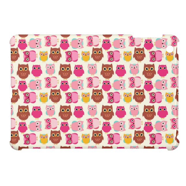 Coque iPad Mini Chouettes mignonnes (Dos Horizontal)