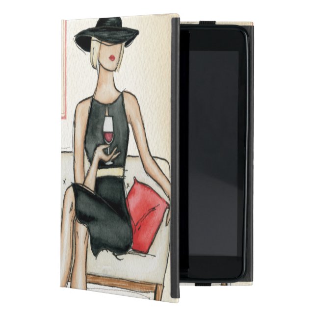 Coque iPad Mini Femme buvant du vin rouge (Devant)