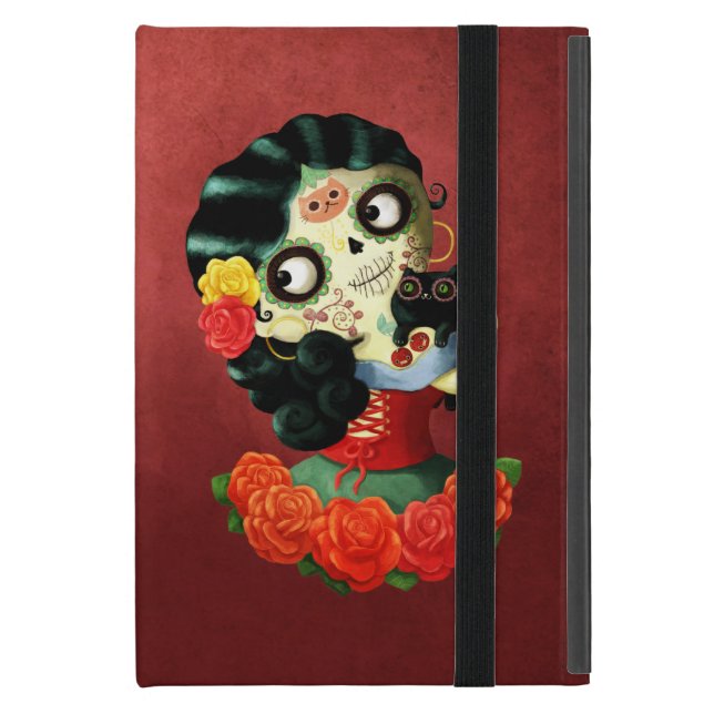 Coque iPad Mini Fille de Catrina de Mexicain de Dia de Los Muertos (Devant fermé)