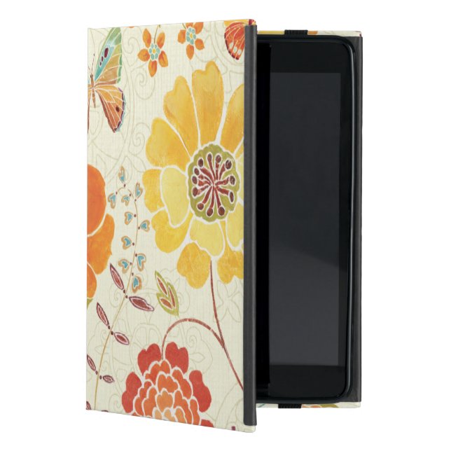Coque iPad Mini Fleurs et papillons colorés (Devant)