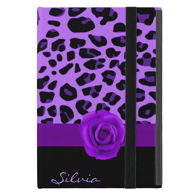 Coque iPad Mini Mini boîtier d'impression Jaguar violet avec suppo (Devant fermé)